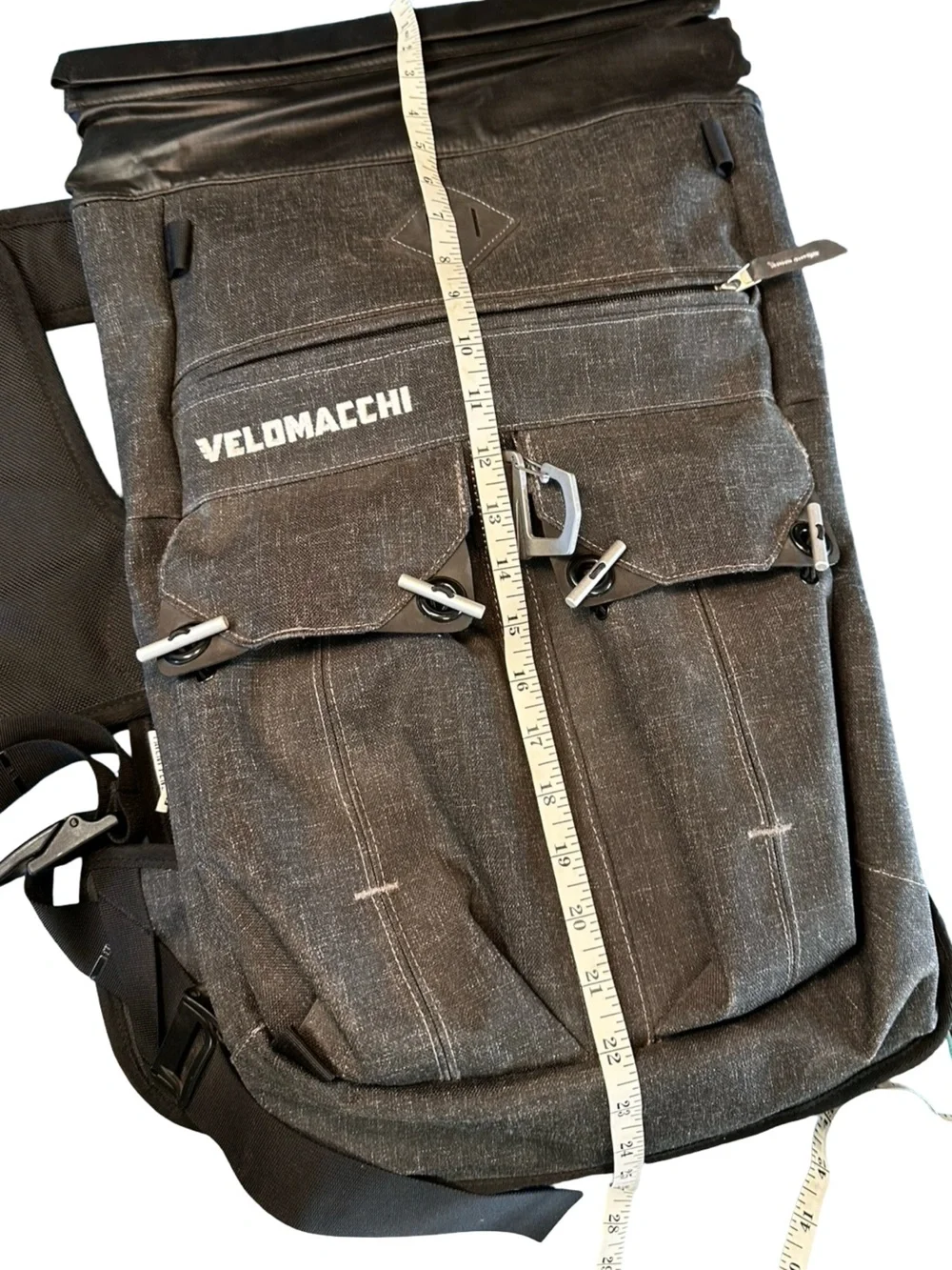 Velomacchi Speedway 28L Roll Top Motorcycle Backpack Waterproof Charcoal Gray